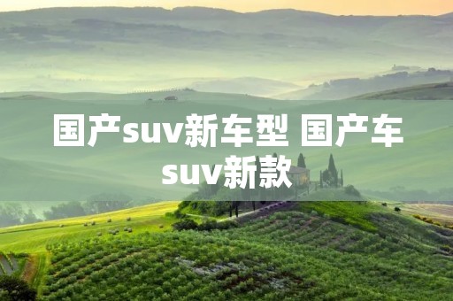 国产suv新车型 国产车suv新款