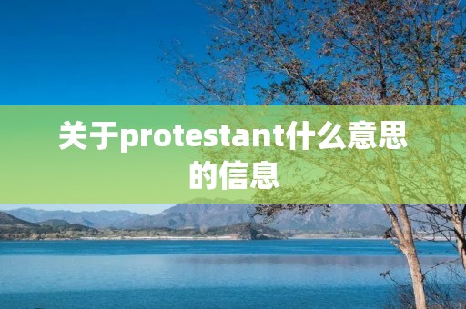 关于protestant什么意思的信息 关于protestant什么意思的信息