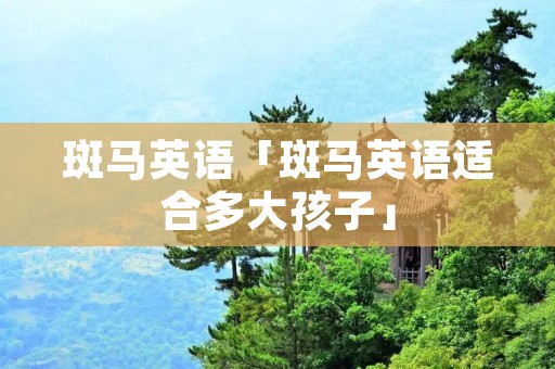 斑马英语「斑马英语适合多大孩子」