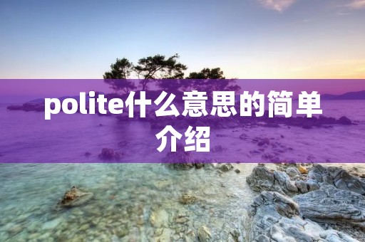 polite什么意思的简单介绍 polite什么意思的简单介绍