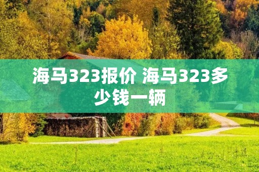 海马323报价 海马323多少钱一辆