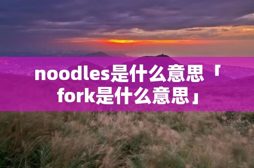 noodles是什么意思「fork是什么意思」