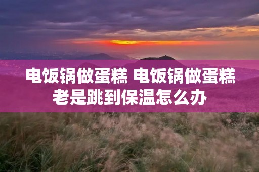 电饭锅做蛋糕 电饭锅做蛋糕老是跳到保温怎么办