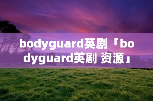 bodyguard英剧「bodyguard英剧 资源」