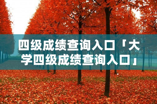 四级成绩查询入口「大学四级成绩查询入口」