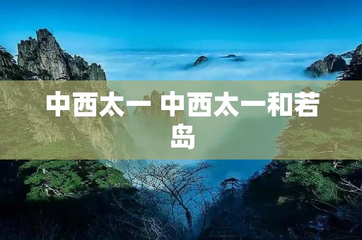 中西太一 中西太一和若岛