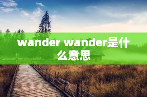 wander wander是什么意思