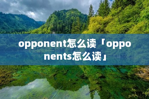 opponent怎么读「opponents怎么读」 opponent怎么读「opponents怎么读」