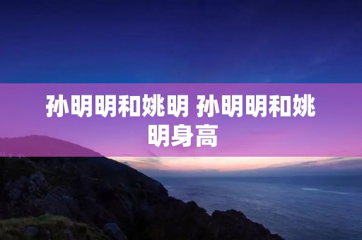 孙明明和姚明 孙明明和姚明身高