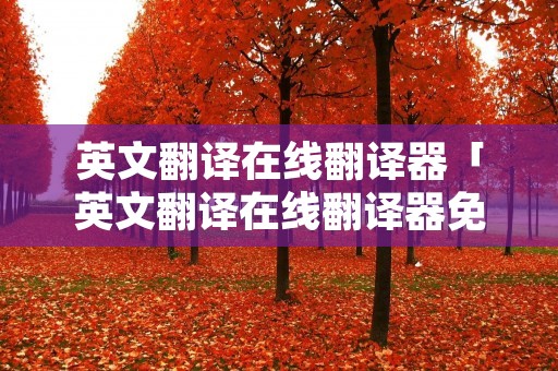 英文翻译在线翻译器「英文翻译在线翻译器免费」
