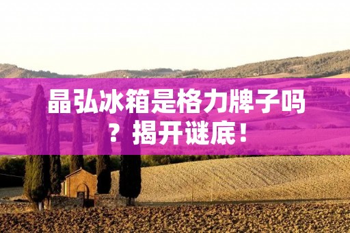 晶弘冰箱是格力牌子吗?揭开谜底! 晶弘冰箱是格力牌子吗?揭开谜底!