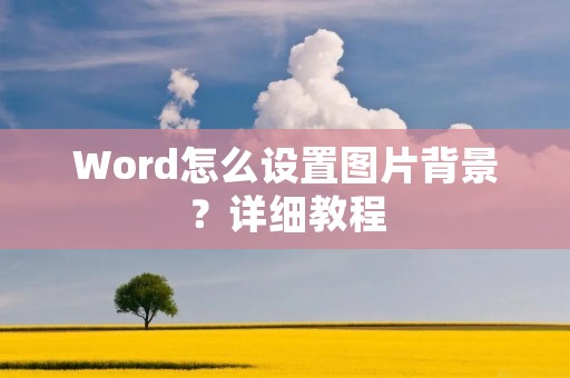 Word怎么设置图片背景?详细教程