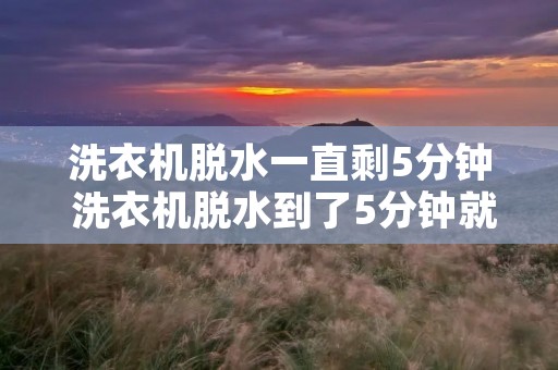 洗衣机脱水一直剩5分钟 洗衣机脱水到了5分钟就不走了 洗衣机脱水一直剩5分钟 洗衣机脱水到了5分钟就不走了