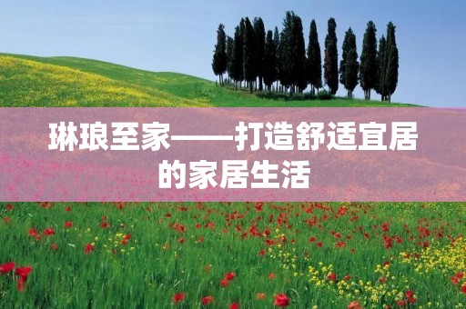 琳琅至家——打造舒适宜居的家居生活