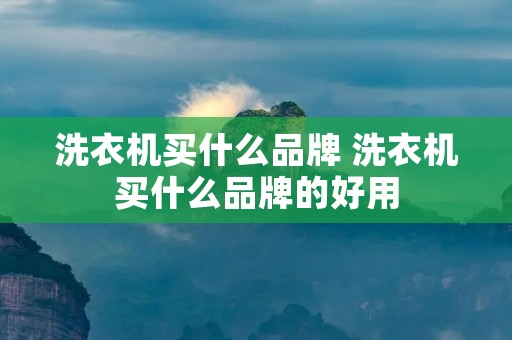 洗衣机买什么品牌 洗衣机买什么品牌的好用 洗衣机买什么品牌 洗衣机买什么品牌的好用
