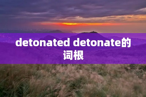 detonated detonate的词根