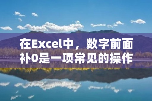 在Excel中,数字前面补0是一项常见的操作,这种操作在数据处理、表格制作、财务管理等场景中都有广泛的应用。然而,很多Excel用户并不熟悉这种操作的具体步骤,下面就来详细介绍一下Excel数字前面补0的方法。