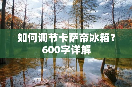 如何调节卡萨帝冰箱?600字详解 如何调节卡萨帝冰箱?600字详解