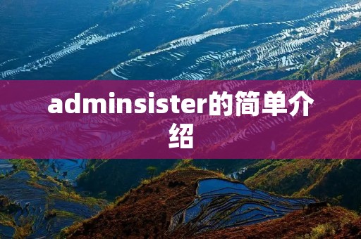 adminsister的简单介绍