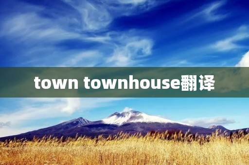 town townhouse翻译 town townhouse翻译
