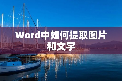 Word中如何提取图片和文字
