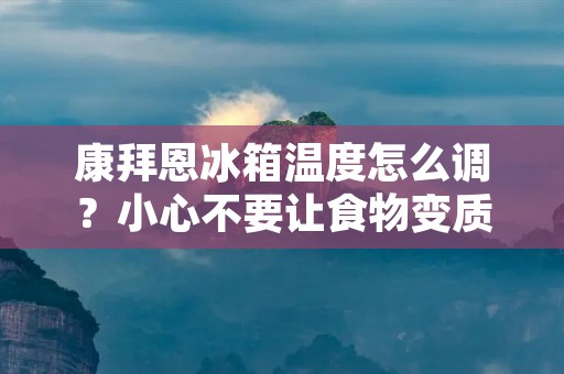 康拜恩冰箱温度怎么调?小心不要让食物变质! 康拜恩冰箱温度怎么调?小心不要让食物变质!