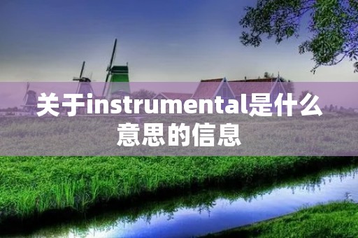 关于instrumental是什么意思的信息