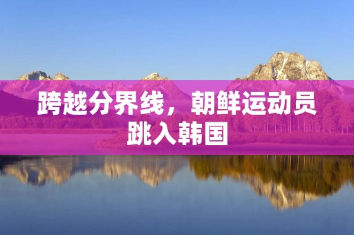 跨越分界线,朝鲜运动员跳入韩国 跨越分界线,朝鲜运动员跳入韩国