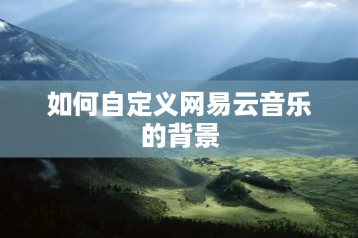 如何自定义网易云音乐的背景