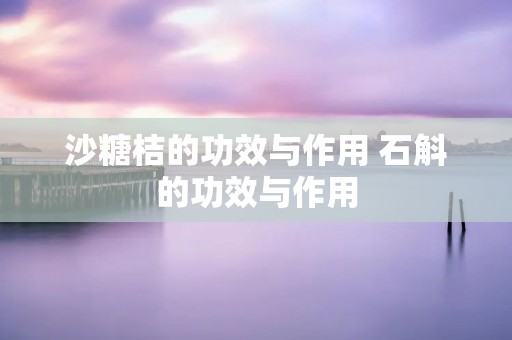 沙糖桔的功效与作用 石斛的功效与作用