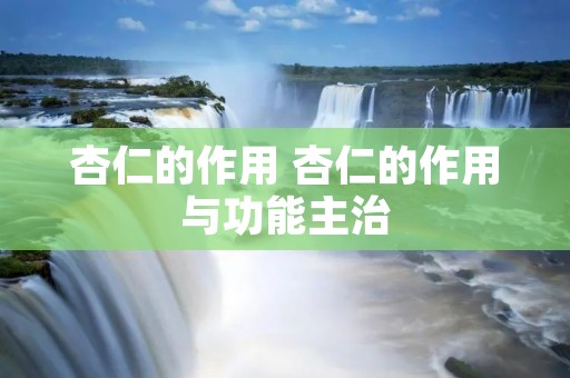 杏仁的作用 杏仁的作用与功能主治