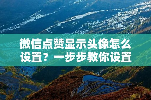 微信点赞显示头像怎么设置？一步步教你设置方法！