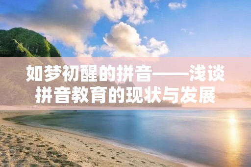 如梦初醒的拼音——浅谈拼音教育的现状与发展