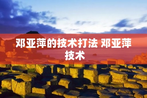 邓亚萍的技术打法 邓亚萍 技术