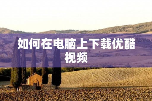 如何在电脑上下载优酷视频