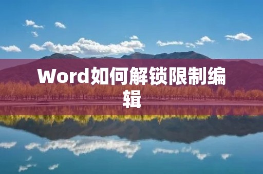 Word如何解锁限制编辑