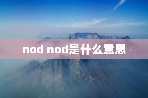 nod nod是什么意思