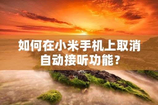 如何在小米手机上取消自动接听功能？