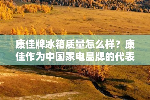 康佳牌冰箱质量怎么样？康佳作为中国家电品牌的代表之一，在冰箱领域也有着不俗的表现。那么，康佳牌冰箱的质量究竟如何呢？下面我们将从品牌实力、产品质量、售后服务等方面进行详细分析。