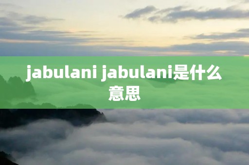 jabulani jabulani是什么意思