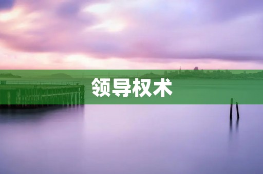 领导权术:掌握权力的艺术