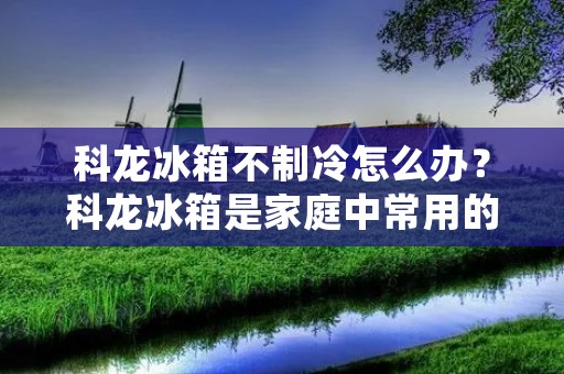 科龙冰箱不制冷怎么办?科龙冰箱是家庭中常用的电器之一,其制冷效果直接影响着食品饮料的质量和安全。但有时候,我们可能会遇到科龙冰箱不制冷的情况,这时候该怎么办呢?接下来,本文将为大家详细介绍科龙冰箱不制冷的原因和解决方法。 科龙冰箱不制冷怎么办?科龙冰箱是家庭中常用的电器之一,其制冷效果直接影响着食品饮料的质量和安全。但有时候,我们可能会遇到科龙冰箱不制冷的情况,这时候该怎么办呢?接下来,本文将为大家详细介绍科龙冰箱不制冷的原因和解决方法。