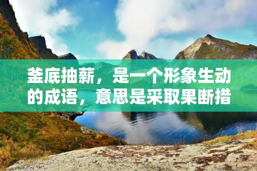 釜底抽薪,是一个形象生动的成语,意思是采取果断措施,从根本上解决问题。通常用于形容在危急关头采取力度大、措施狠、效果显著的行动,以便快速化解问题或危机。