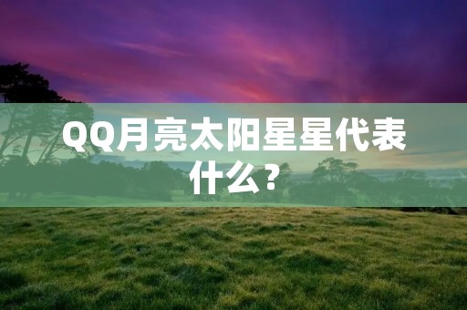 QQ月亮太阳星星代表什么？