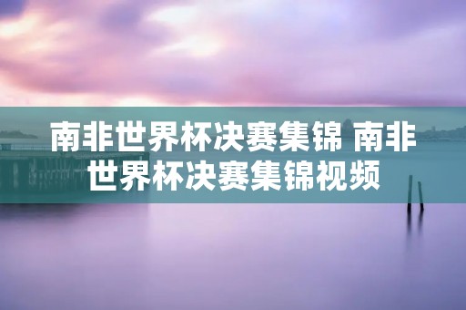 南非世界杯决赛集锦 南非世界杯决赛集锦视频