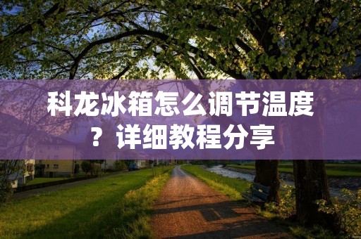科龙冰箱怎么调节温度？详细教程分享