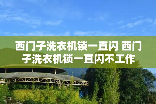 西门子洗衣机锁一直闪 西门子洗衣机锁一直闪不工作 西门子洗衣机锁一直闪 西门子洗衣机锁一直闪不工作