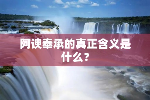 阿谀奉承的真正含义是什么？