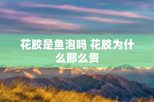花胶是鱼泡吗 花胶为什么那么贵