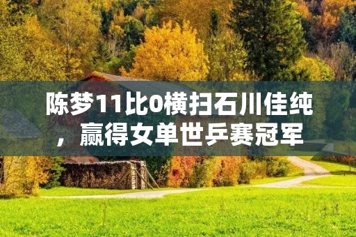 陈梦11比0横扫石川佳纯,赢得女单世乒赛冠军 陈梦11比0横扫石川佳纯,赢得女单世乒赛冠军